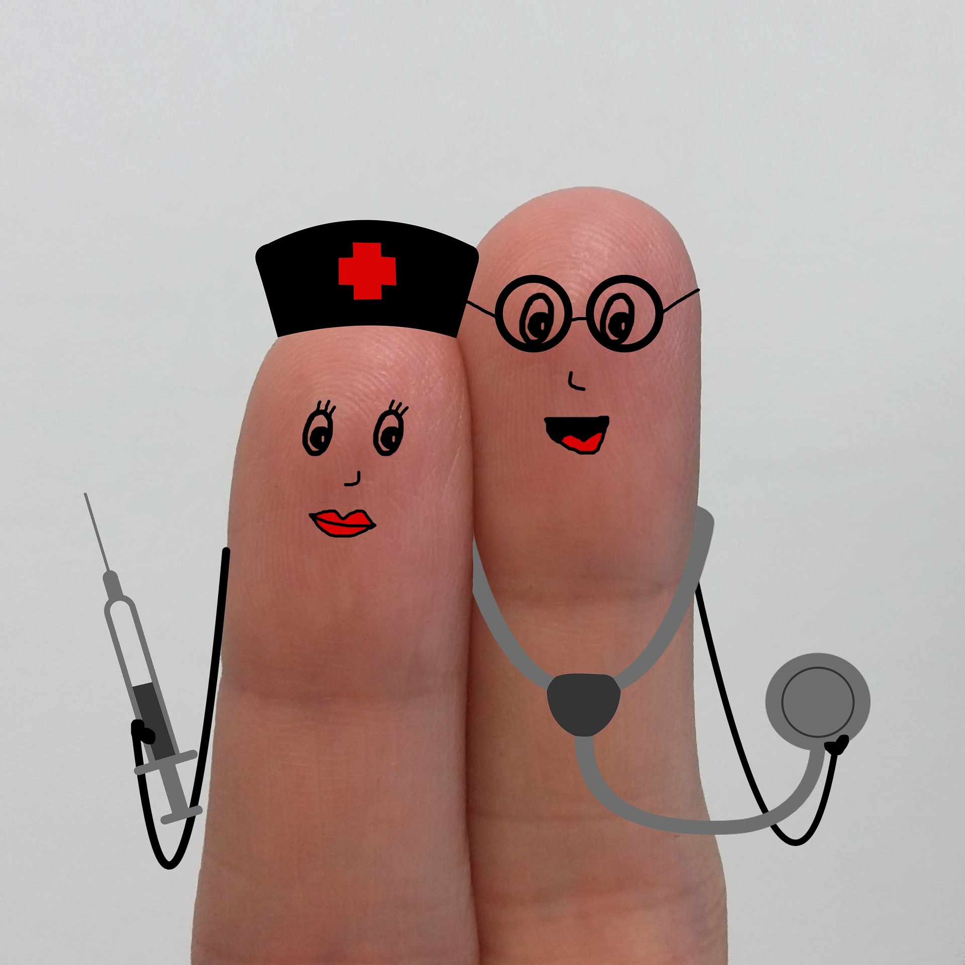 Fingerpuppe mit zeige- und Mittelfinger