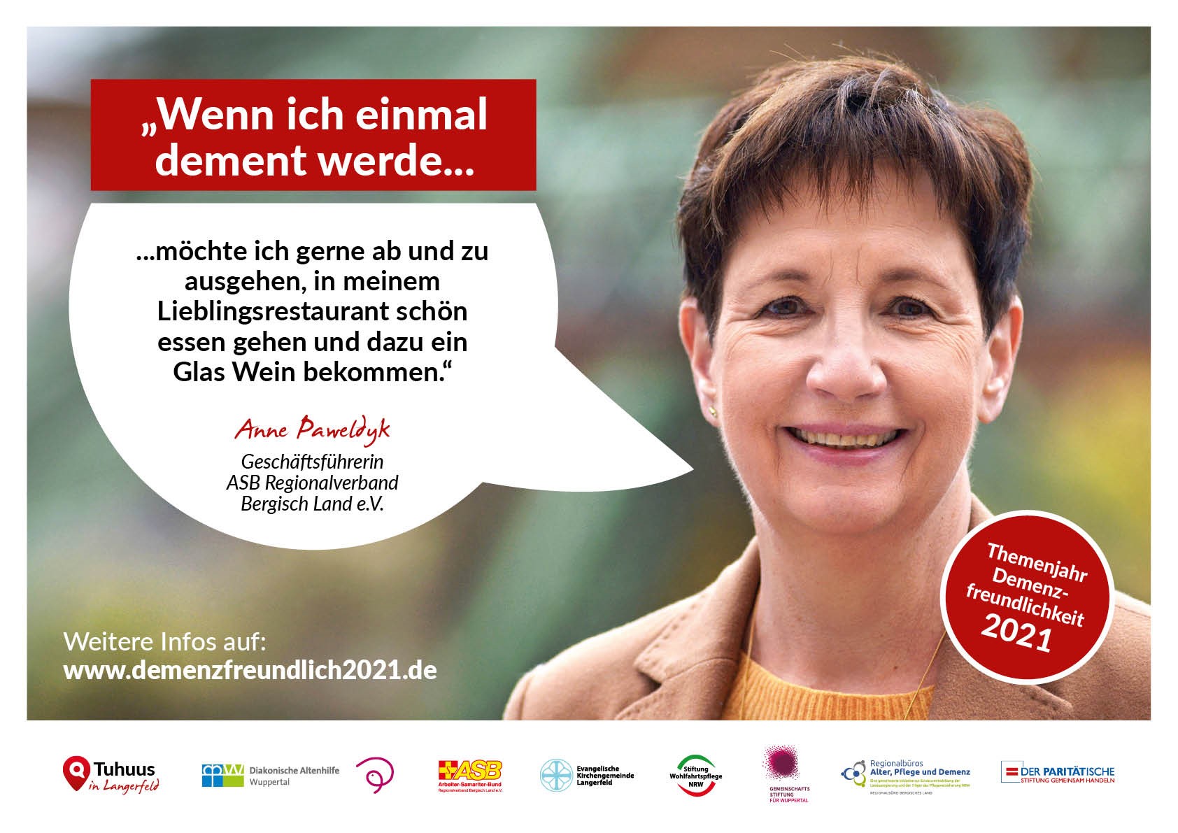 Plakat mit Aussage: Wenn ich einmal dement werde:...