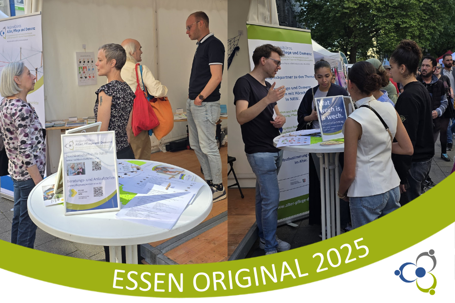 Collage eines Informationsstands auf dem Stadtfest Essen Original