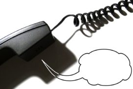 man sieht die Illustration eines Telefons mit Sprechblase