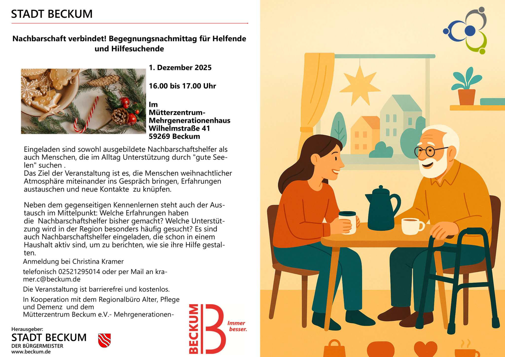 Beckum: Begegnungsnachmittag am 1. Dezember im Mütterzentrum-Mehrgenerationenhaus