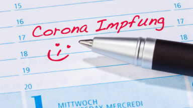 Corona-Impfung vermerkt im Terminkalender