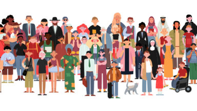 Illustration Diversität Menschengruppe