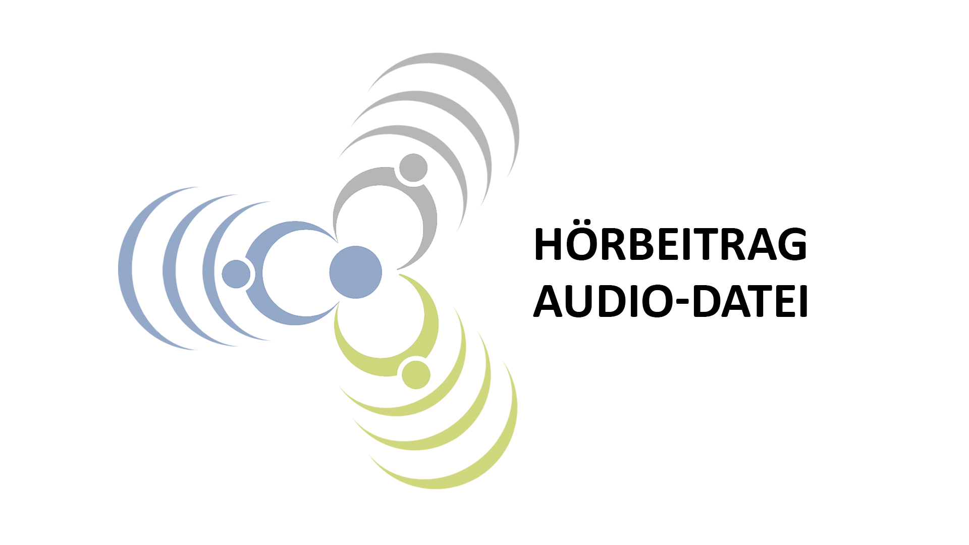 Blumen-Logo der Regionalbüros mit dem Schriftzug "Hörbeitrag, Audio-Datei"