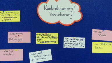 Metaplanwand mit den gesammelten karten zum Thema 