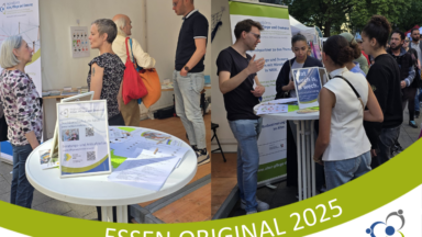 Collage eines Informationsstands auf dem Stadtfest Essen Original